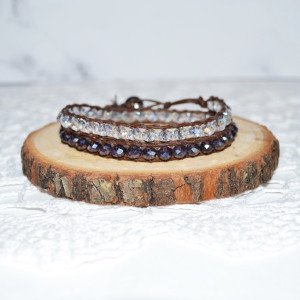 Bransoletka wrap dwa kolory