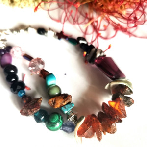 Bransoletka uniwersalna bursztyny