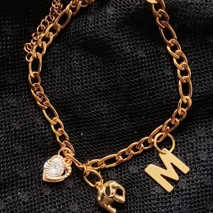 Bransoletka łańcuch słonik stalowy