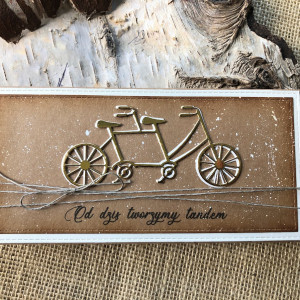 150,kartka na ślub w eco z tandemem