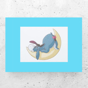 Kłapouchy plakat A4, Kubuś Puchatek i Przyjaciele plakat dla dziecka, plakat z osiołkiem, osiołek plakat, obrazek z Kłapouchym, 21x30  obrazek do dziecięcego pokoju, Kubuś Puchatek plakat a4