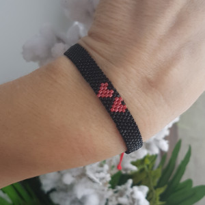 Bransoletka Pierścionek Czerwone Serca Dla Niej