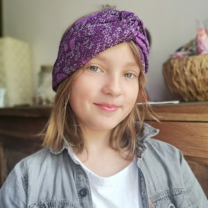 Opaska fioletowa turbanowa  uniwersalna