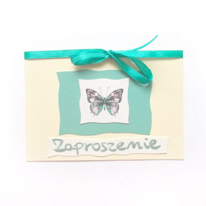 motylek zaproszenie, miętowe zaproszenie, pastelowe zaproszenie bez tekstu, ogólne zaproszenie, vintage zaproszenie na imprezę, zaproszenie dla dziewczynki, zaproszenie na 18