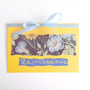 kolorowe zaproszenie bez tekstu, ogólne zaproszenie, żółte zaproszenie, vintage zaproszenie, kwiaty zaproszenie, puste zaproszenie, uniwersalne zaproszenie