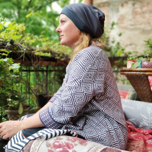 Czapka wiosenna szara smerfetka