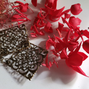 Klipsy etno boho kwiaty