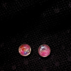 Kolczyki różowe z żywicy perełki