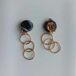 ELEGANCKIE KLIPSY czerń i złoto