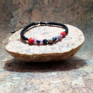 BASTION bransoletka męska ochronna z Koralem i kamieniami naturalnymi delfinadolls