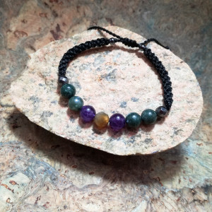 8m ~ bransoletka męska Agat Ametyst  delfina dolls