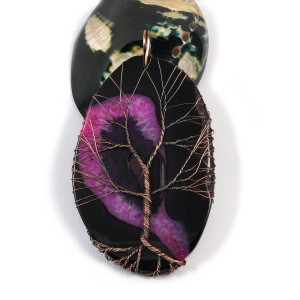 Drzewko szczęścia, Miedziany wisior z Agatem, ręcznie wykonany, prezent dla niej, prezent dla mamy, prezent urodzinowy, biżuteria autorska