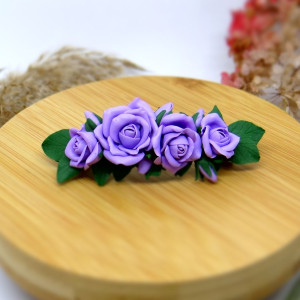 Spinka do włosów  z fioletowymi różami