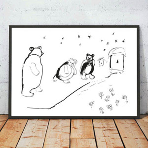 misie plakat A4, plakat z misiami, misie grafika do pokoju dziecka, śmieszny plakat z miśkami, bajkowy plakat na ścianę