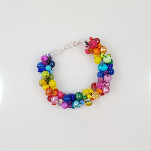 5985 kolorowa tęczowa bransoletka; bransoletka z koralików;