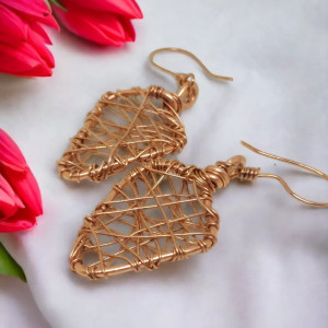 Kolczyki z czystej miedzi "listki"