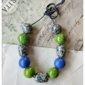 Korale zielono-granatowe