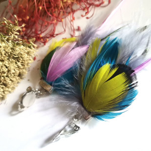 Klipsy etno boho piora