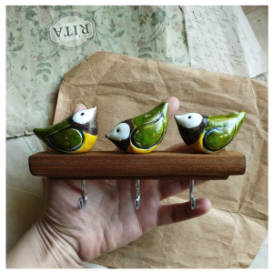 Wieszak z 3 sikorkami