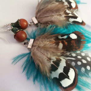 kolczyki  piora  lekkie folk boho