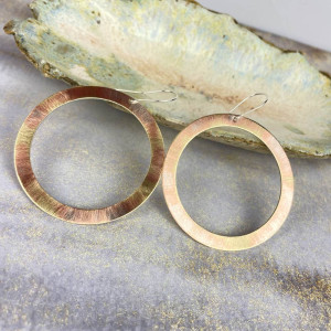 Trójkolorowe kolczyki koła c1140