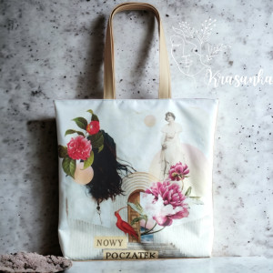 Torebka z kolażem NOWY POCZĄTEK shopper