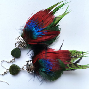 Kolczyki  kolorowe lekkie piora