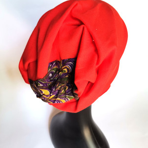 Czapka smerfetka długa pomaranczowa