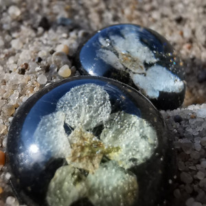 Kolczyki z białym kwiatkiem z żywicy