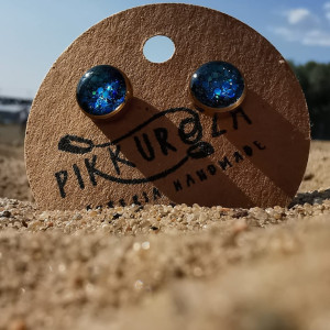 Niebieskie kolczyki na wkrętki 8mm