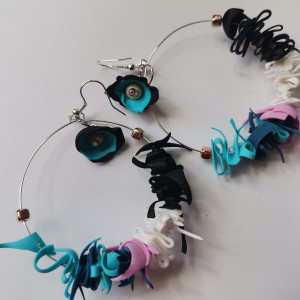 Kolczyki koła kwiaty leciutkie