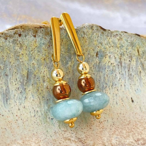 Złocone kolczyki z kwarcem c1152