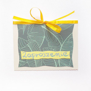 zielone zaproszenie bez tekstu, zaproszenie na różne okazje,  boho zaproszenie, uniwersalne zaproszenie, zaproszenie na imprezę, liście zaproszenie, proste zaproszenie, ładne zaproszenia