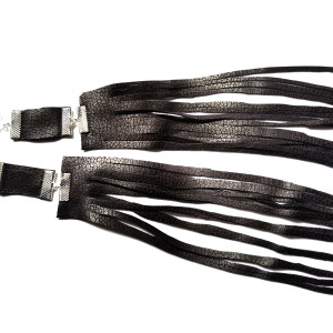 Klipsy długie czarne lekkie ekoskora