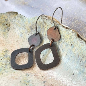 Kolczyki z czernionej miedzi c1133