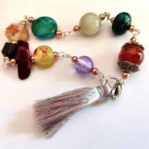 Bransoletka uniwersalna koraliki kamienie