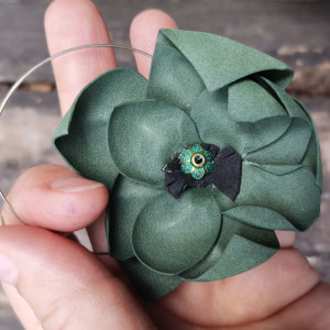 Klipsy etno boho wiszące kwiaty