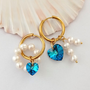 Kolczyki serduszka z kryształkami Swarovskiego