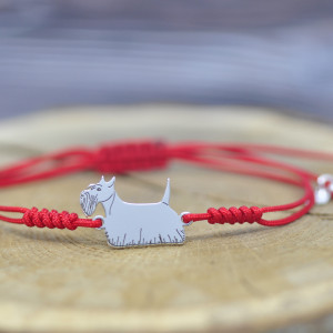 Terier szkocki - bransoletka z psem, srebro  925