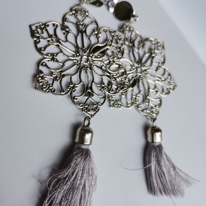 Klipsy etno boho wiszące filigrany