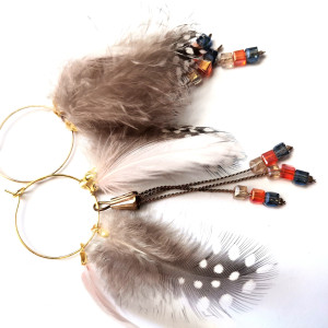 Kolczyki długie piora