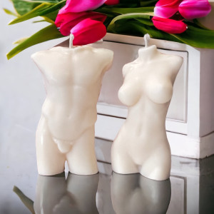 Świeca sojowa mężczyzna kobieta zestaw