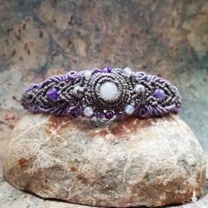 bransoletka Gwiazda Altair mikro makrama kamienie naturalne