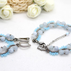 akwamaryn - delikatny komplet biżuterii