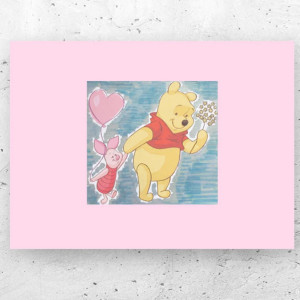 plakat z Kubusiem Puchatkiem, Kubuś Puchatek plakat A4, obrazek dla dziewczynki, obrazek z Prosiaczkiem, obrazek z Kubusiem Puchatkiem, plakat z Misiem, bajkowe plakaty dla dzieci