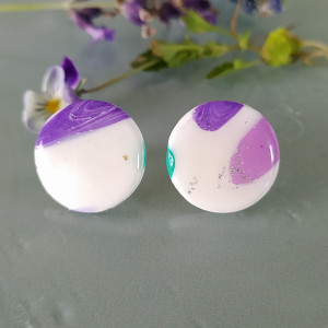 Kolczyki sztyfty z glinki polimerowej