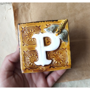 Inicjał "P" z ćmą