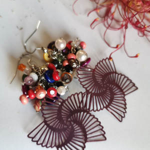 Kolczyki długie koraliki