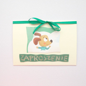zaproszenie dla dziecka, bajkowe zaproszenia, śmieszne zaproszenie, zwierzęta zaproszenie, zaproszenia dla dzieci, zaproszenie z psem