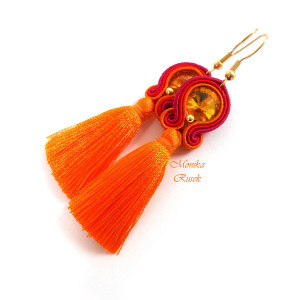 KOLCZYKI SUTASZ pomarańczowe